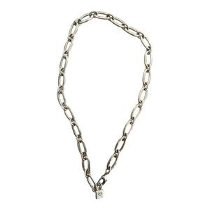 UNO de 50 Chunky Sterling Silver-Plated Link Chain Necklace with Sun Charm, 24”